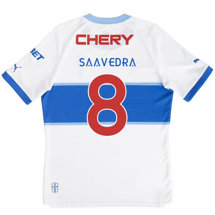 Kinderen Ignacio Saavedra #8 Wit Blauw Thuisshirt Thuistenue 2024/25 T-Shirt België