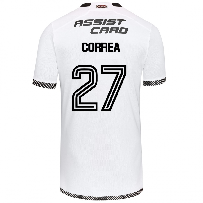 Kinderen Javier Correa #27 Wit Zwart Thuisshirt Thuistenue 2024/25 T-Shirt België