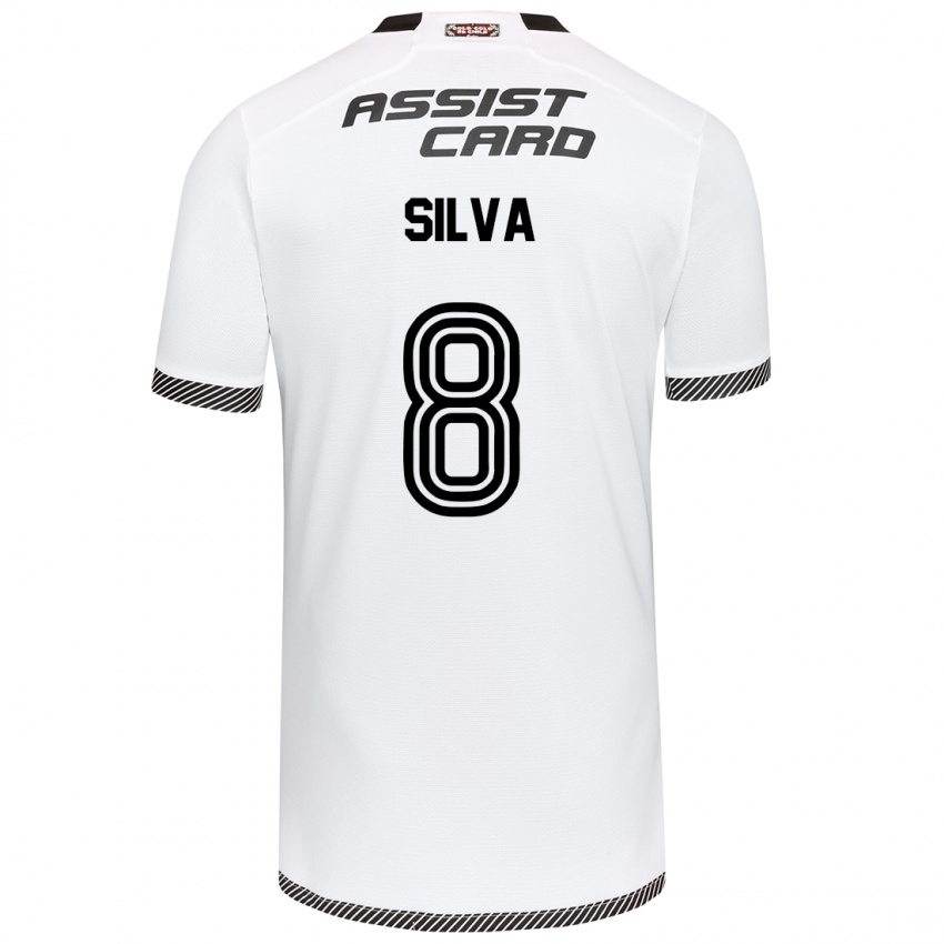 Kinderen Bastián Silva #8 Wit Zwart Thuisshirt Thuistenue 2024/25 T-Shirt België