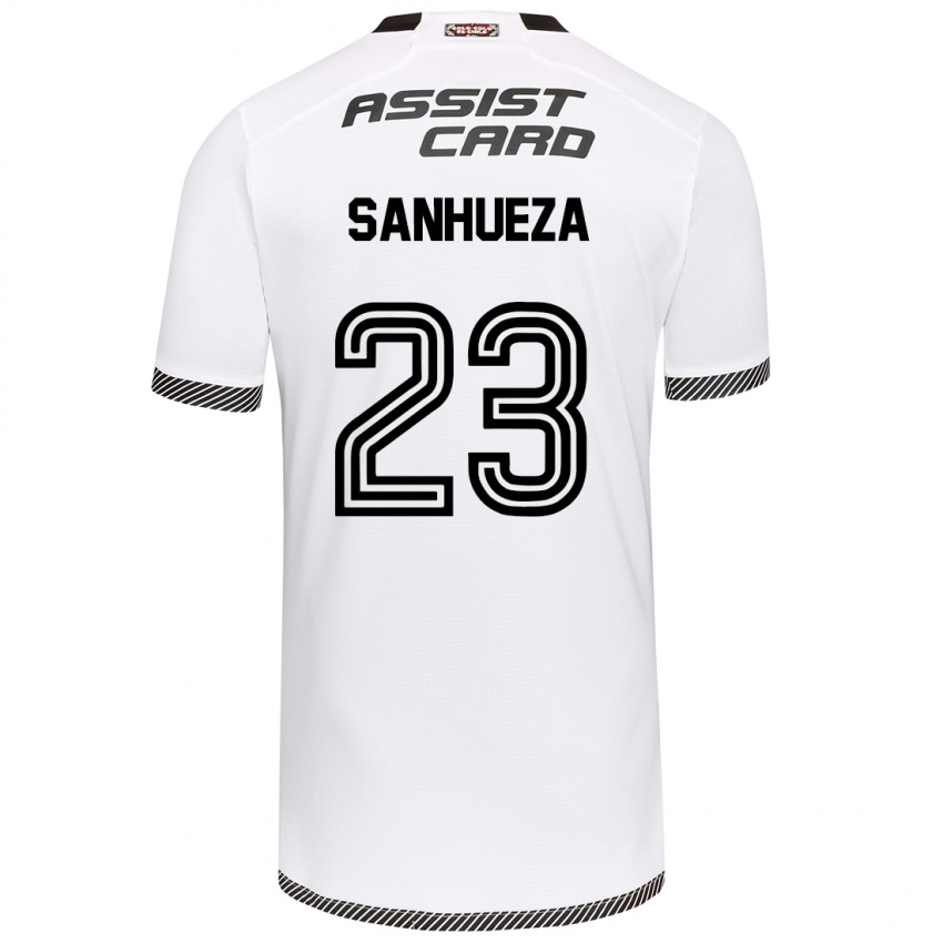 Kinderen Nicol Sanhueza #23 Wit Zwart Thuisshirt Thuistenue 2024/25 T-Shirt België