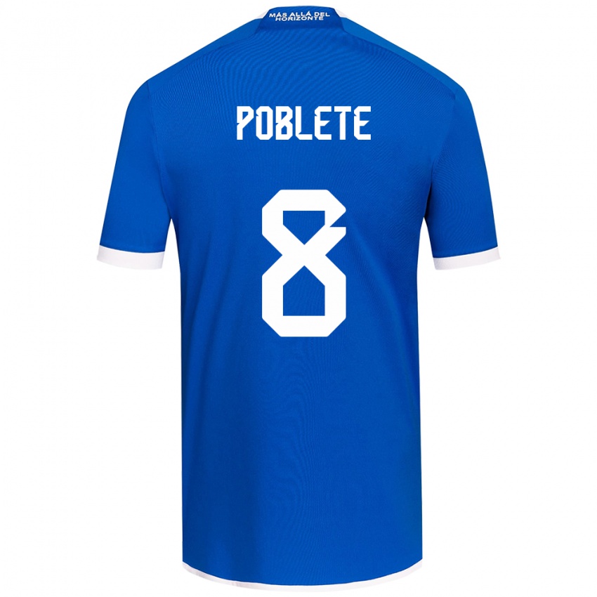 Kinderen Israel Poblete #8 Blauw Wit Thuisshirt Thuistenue 2024/25 T-Shirt België