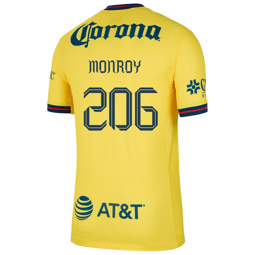 Enfant Maillot Diego Monroy #206 Jaune Bleu Tenues Domicile 2024/25 T-Shirt Belgique