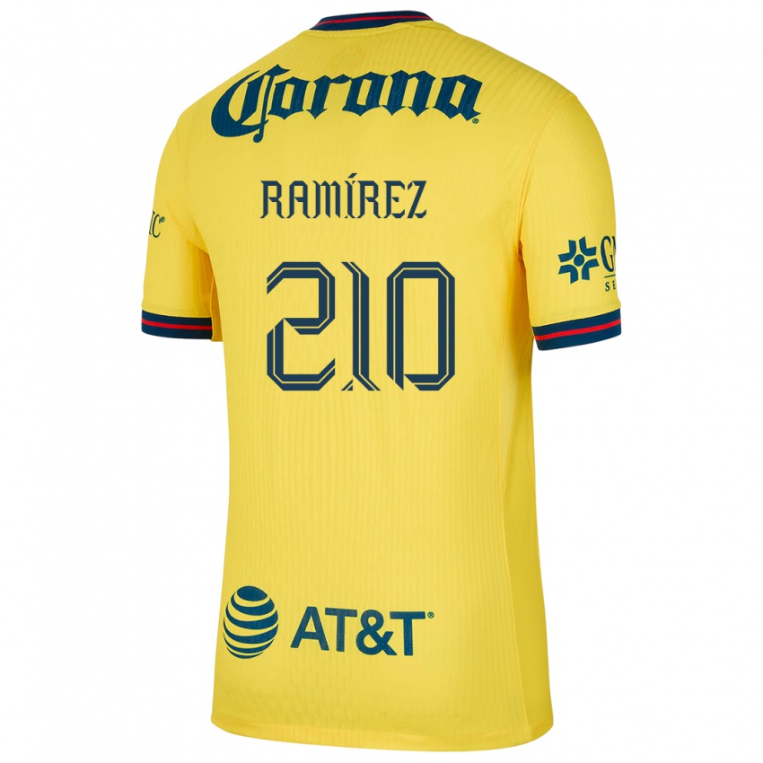 Enfant Maillot Miguel Ramírez #210 Jaune Bleu Tenues Domicile 2024/25 T-Shirt Belgique