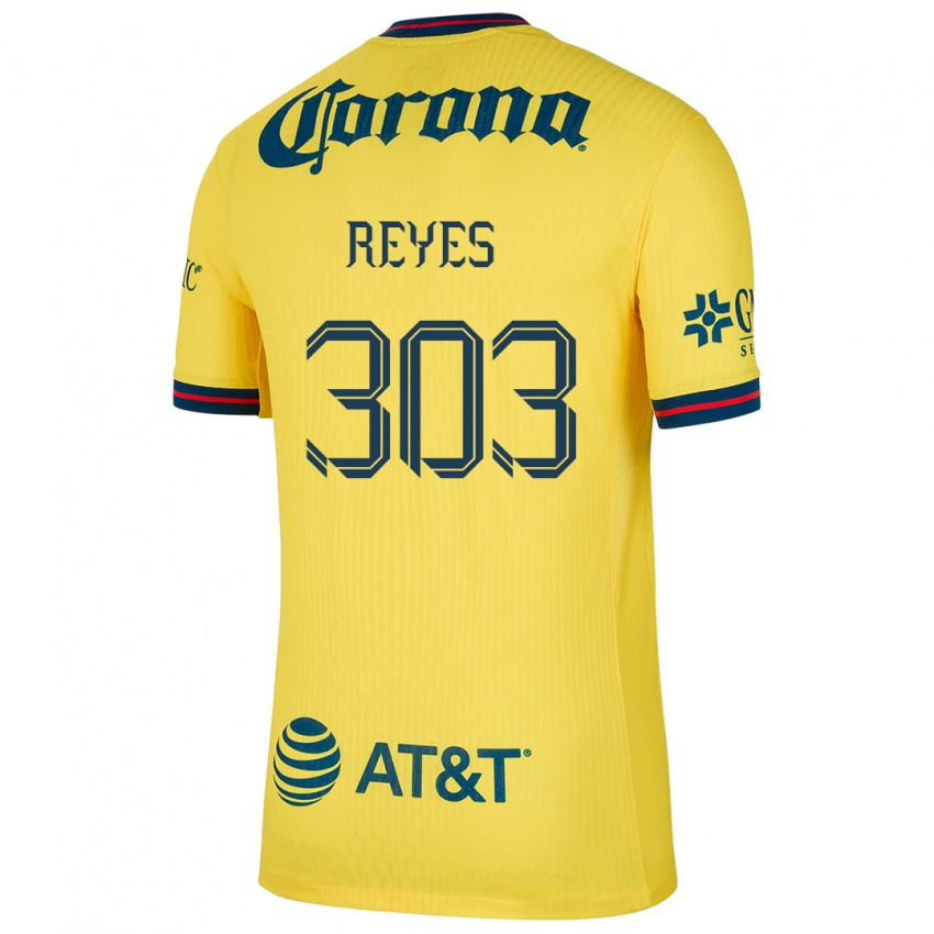 Enfant Maillot Diego Reyes #303 Jaune Bleu Tenues Domicile 2024/25 T-Shirt Belgique