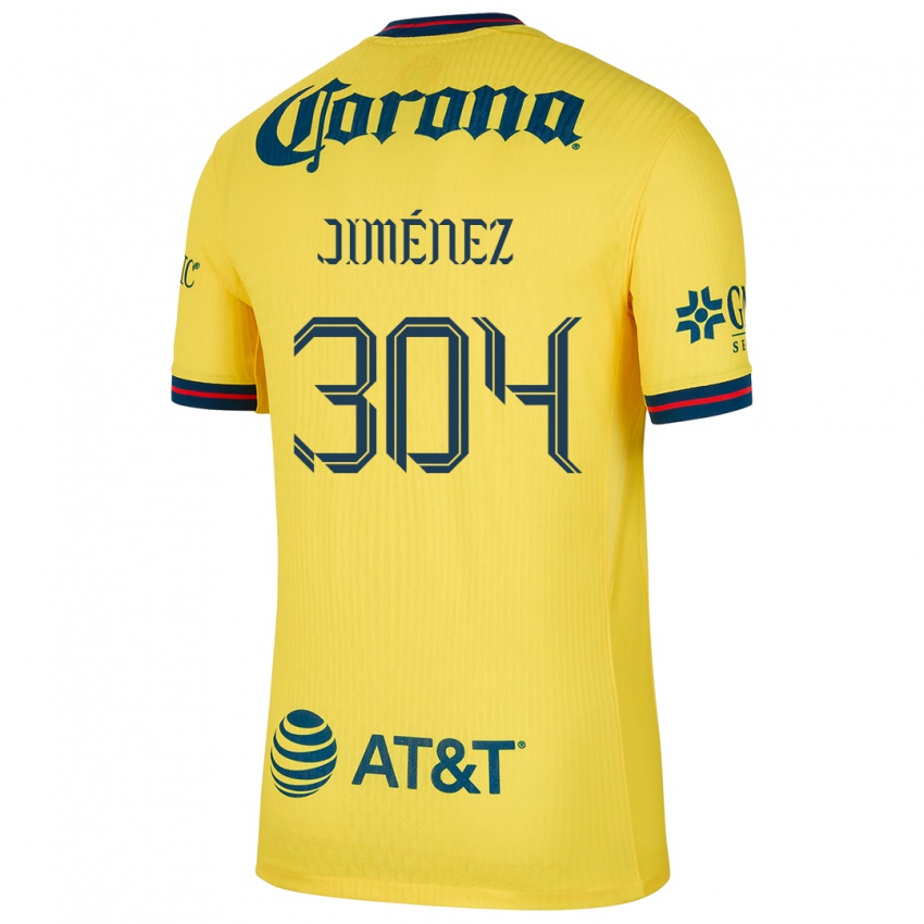 Enfant Maillot Derek Jiménez #304 Jaune Bleu Tenues Domicile 2024/25 T-Shirt Belgique