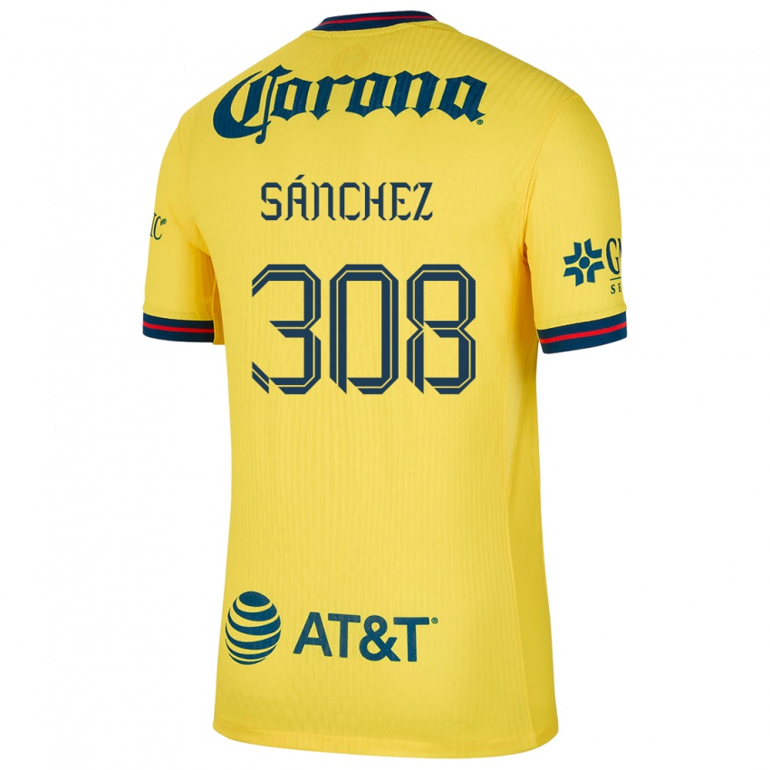 Enfant Maillot Oswaldo Sánchez #308 Jaune Bleu Tenues Domicile 2024/25 T-Shirt Belgique