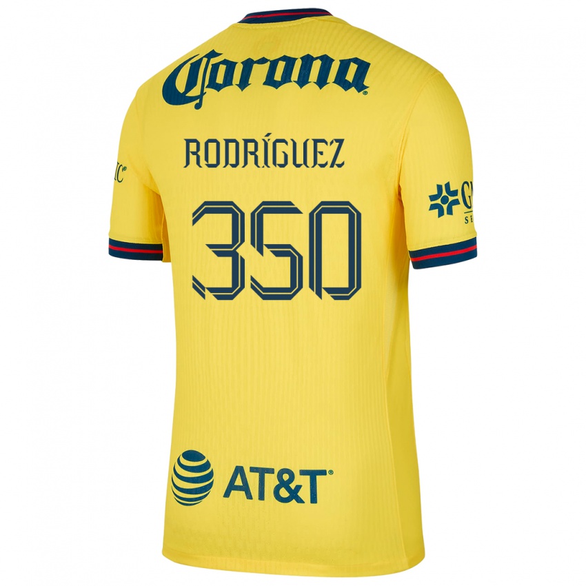 Enfant Maillot Ángel Rodríguez #350 Jaune Bleu Tenues Domicile 2024/25 T-Shirt Belgique