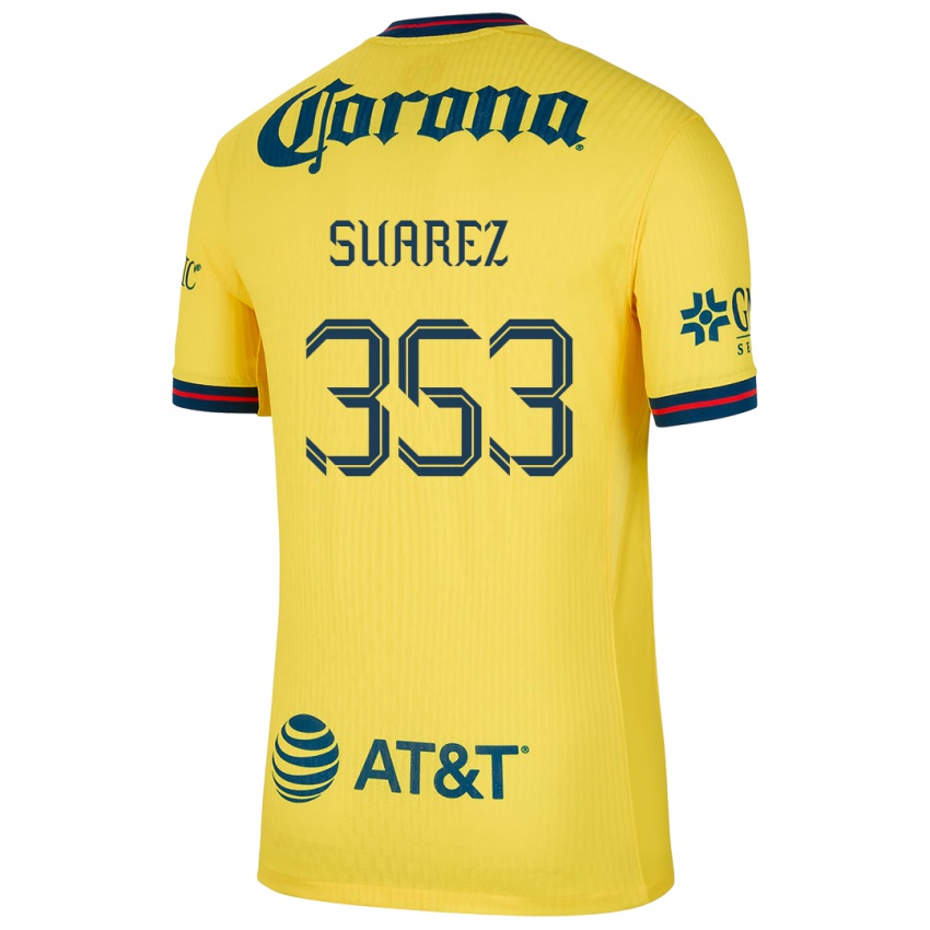 Enfant Maillot Irwin Suarez #353 Jaune Bleu Tenues Domicile 2024/25 T-Shirt Belgique