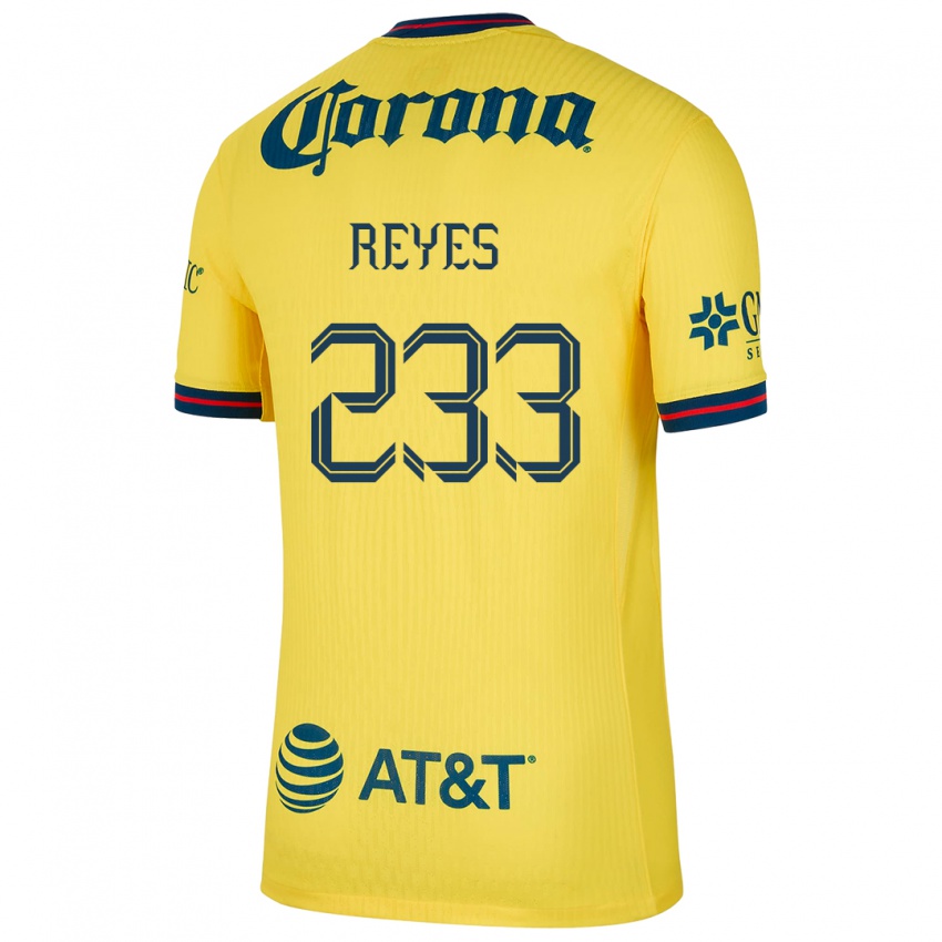 Enfant Maillot Andrés Reyes #233 Jaune Bleu Tenues Domicile 2024/25 T-Shirt Belgique