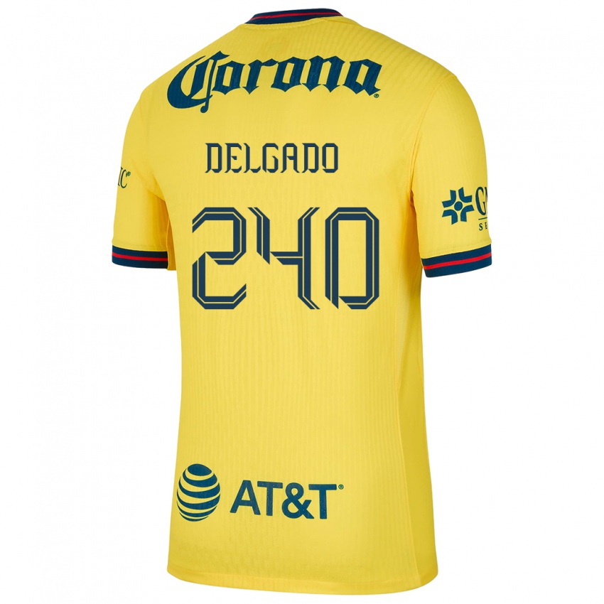 Enfant Maillot Gael Delgado #240 Jaune Bleu Tenues Domicile 2024/25 T-Shirt Belgique