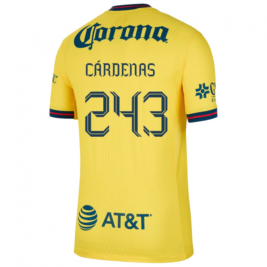 Enfant Maillot Alejandro Cárdenas #243 Jaune Bleu Tenues Domicile 2024/25 T-Shirt Belgique