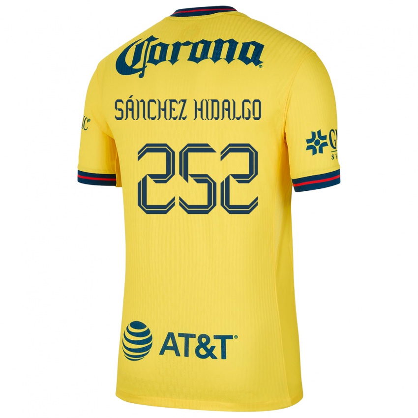 Enfant Maillot Horacio Sánchez Hidalgo #252 Jaune Bleu Tenues Domicile 2024/25 T-Shirt Belgique