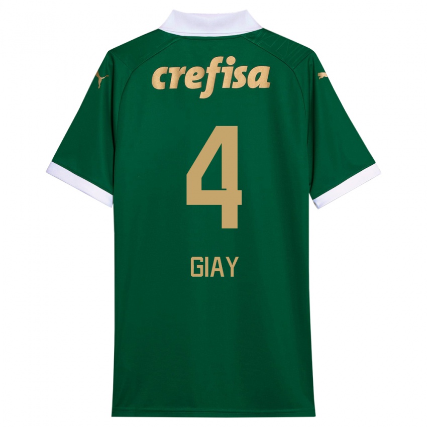 Kinderen Agustín Giay #4 Groen Wit Thuisshirt Thuistenue 2024/25 T-Shirt België