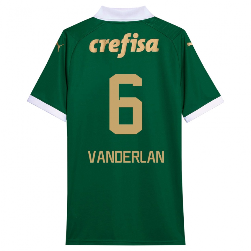 Enfant Maillot Vanderlan #6 Vert Blanc Tenues Domicile 2024/25 T-Shirt Belgique