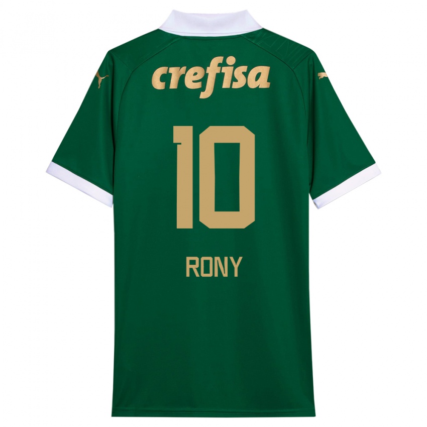 Enfant Maillot Rony #10 Vert Blanc Tenues Domicile 2024/25 T-Shirt Belgique