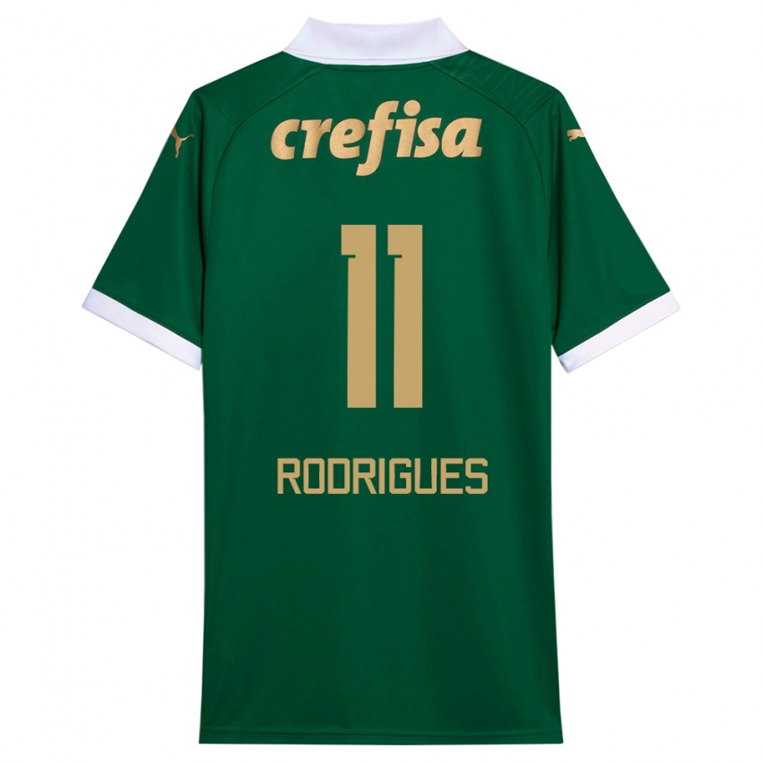 Enfant Maillot Bruno Rodrigues #11 Vert Blanc Tenues Domicile 2024/25 T-Shirt Belgique