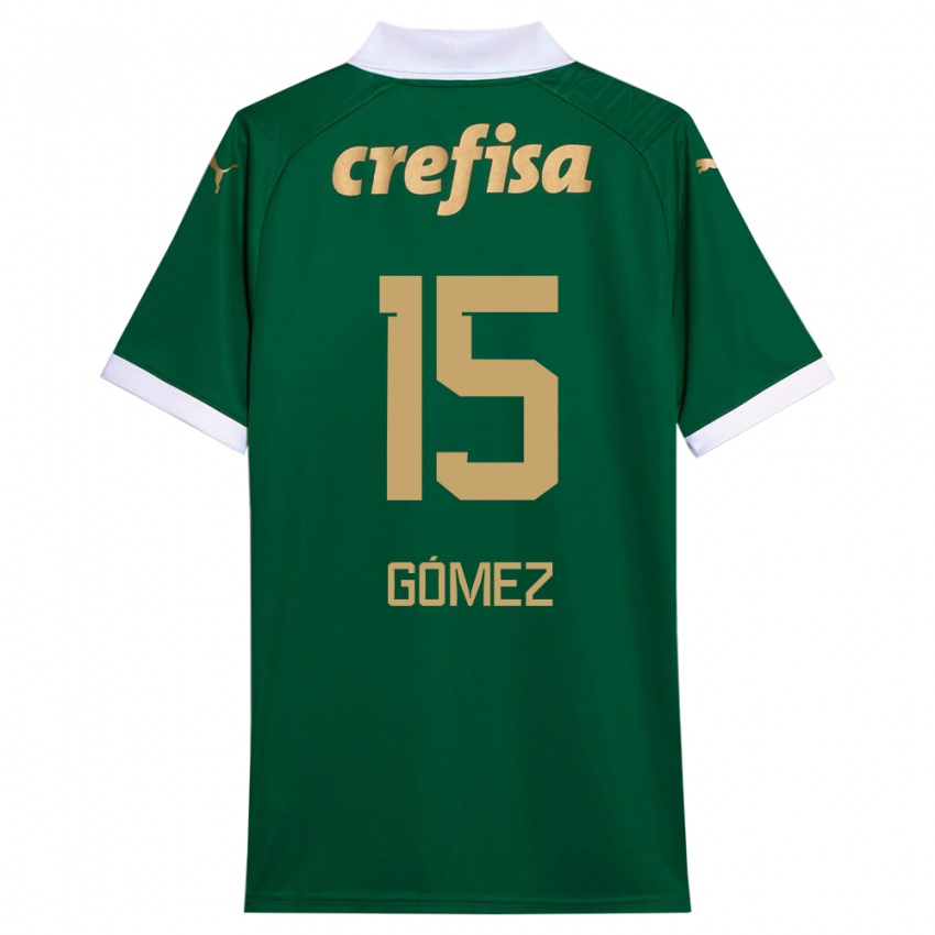 Enfant Maillot Gustavo Gomez #15 Vert Blanc Tenues Domicile 2024/25 T-Shirt Belgique