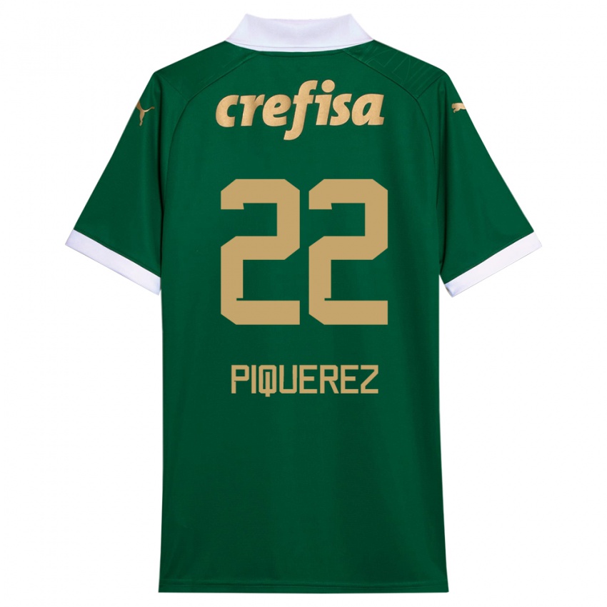 Enfant Maillot Joaquin Piquerez #22 Vert Blanc Tenues Domicile 2024/25 T-Shirt Belgique