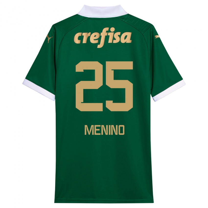 Kinderen Gabriel Menino #25 Groen Wit Thuisshirt Thuistenue 2024/25 T-Shirt België