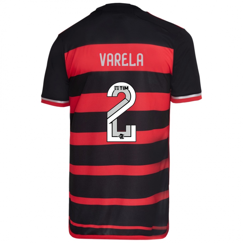 Kinderen Guillermo Varela #2 Rood Zwart Thuisshirt Thuistenue 2024/25 T-Shirt België