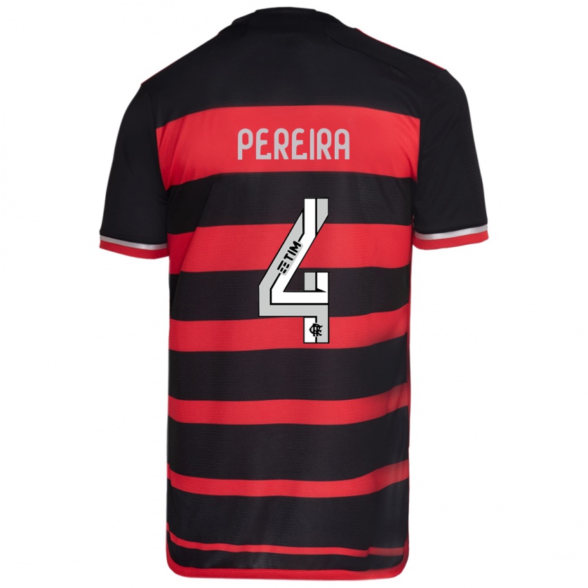 Kinderen Leo Pereira #4 Rood Zwart Thuisshirt Thuistenue 2024/25 T-Shirt België