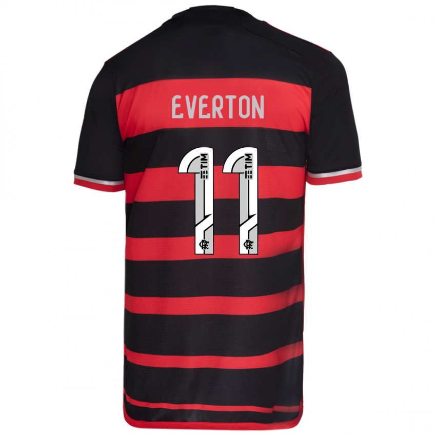 Kinderen Everton #11 Rood Zwart Thuisshirt Thuistenue 2024/25 T-Shirt België