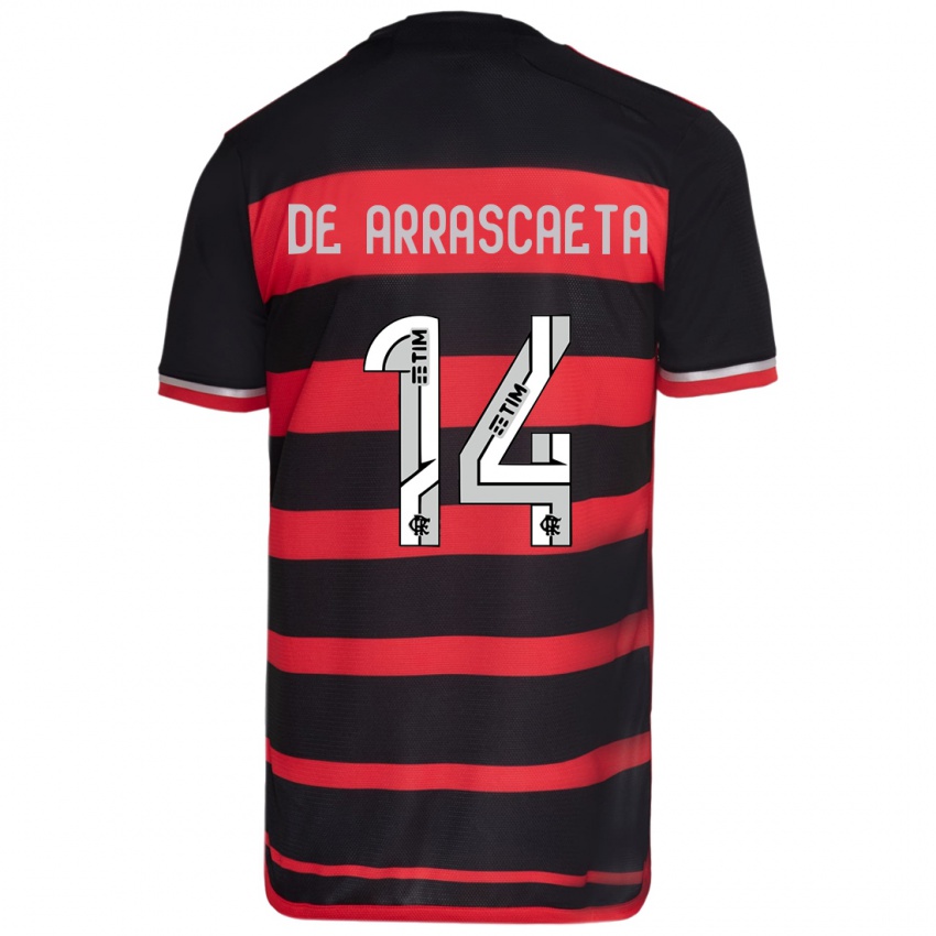 Kinderen Giorgian De Arrascaeta #14 Rood Zwart Thuisshirt Thuistenue 2024/25 T-Shirt België