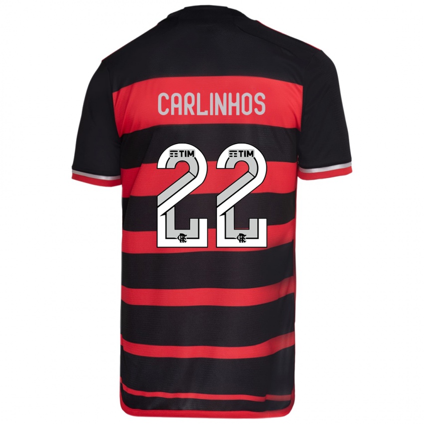 Kinderen Carlinhos #22 Rood Zwart Thuisshirt Thuistenue 2024/25 T-Shirt België