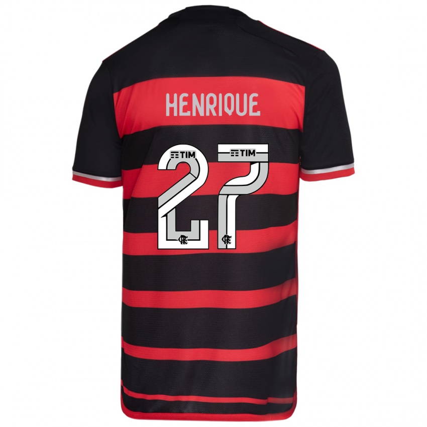 Kinderen Bruno Henrique #27 Rood Zwart Thuisshirt Thuistenue 2024/25 T-Shirt België