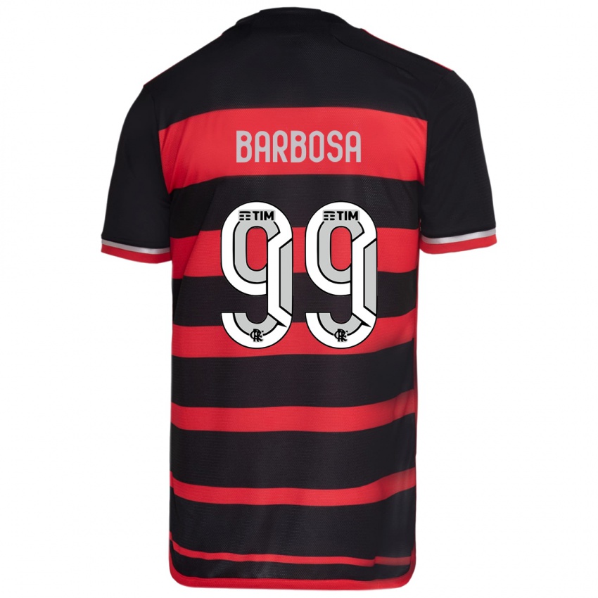 Kinderen Gabriel Barbosa #99 Rood Zwart Thuisshirt Thuistenue 2024/25 T-Shirt België