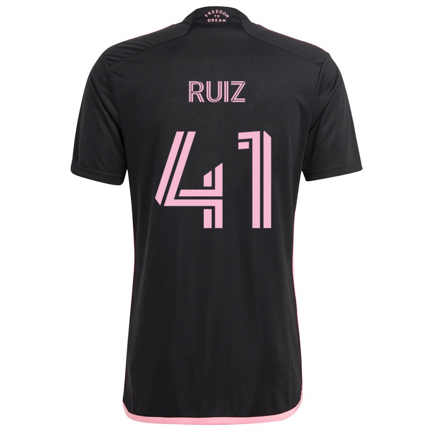 Kinderen David Ruíz #41 Zwart Uitshirt Uittenue 2024/25 T-Shirt België