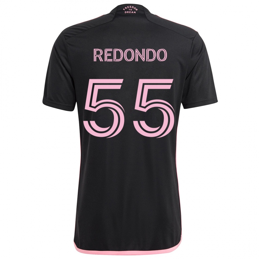 Kinderen Federico Redondo #55 Zwart Uitshirt Uittenue 2024/25 T-Shirt België