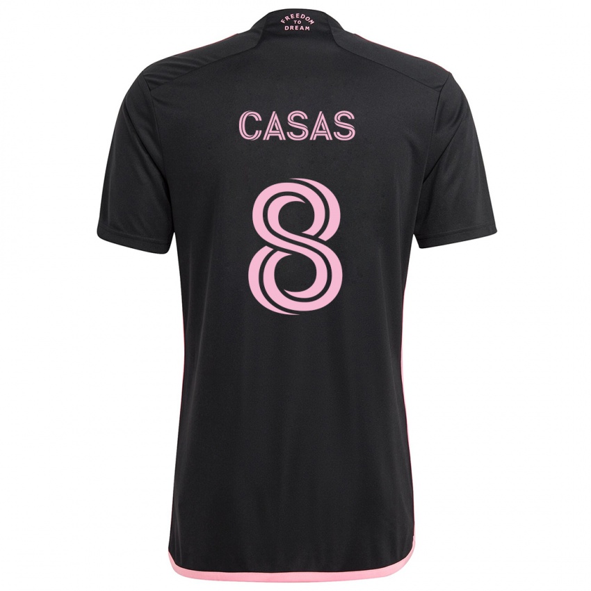 Kinderen Pep Casas #8 Zwart Uitshirt Uittenue 2024/25 T-Shirt België