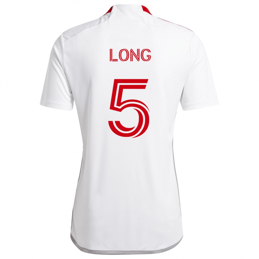 Kinderen Kevin Long #5 Wit Rood Uitshirt Uittenue 2024/25 T-Shirt België