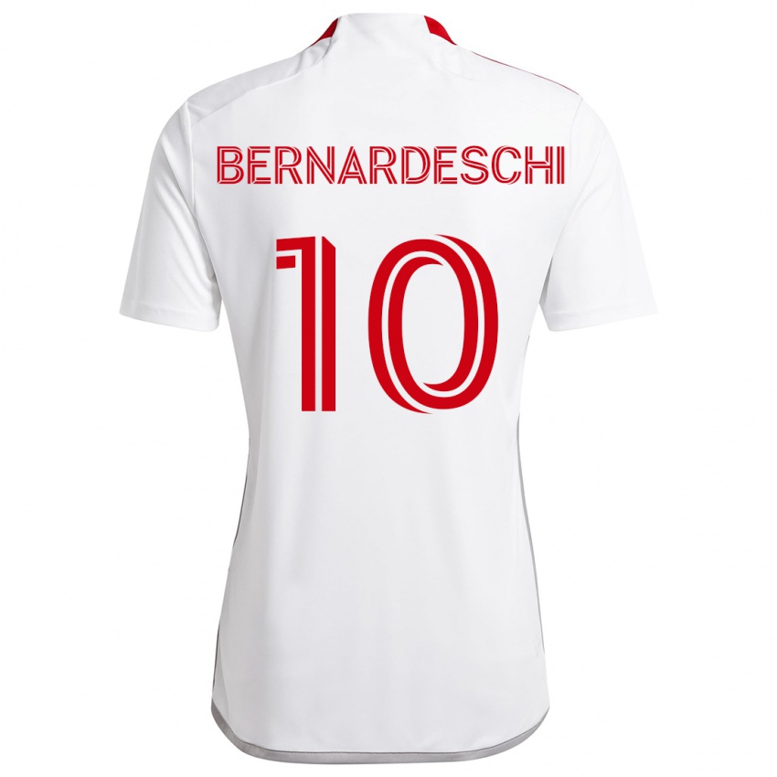 Enfant Maillot Federico Bernardeschi #10 Blanc Rouge Tenues Extérieur 2024/25 T-Shirt Belgique