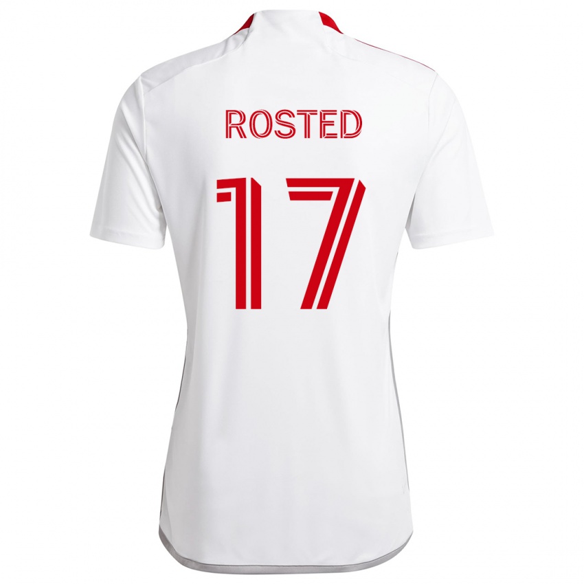 Enfant Maillot Sigurd Rosted #17 Blanc Rouge Tenues Extérieur 2024/25 T-Shirt Belgique