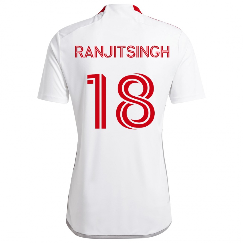 Kinderen Greg Ranjitsingh #18 Wit Rood Uitshirt Uittenue 2024/25 T-Shirt België