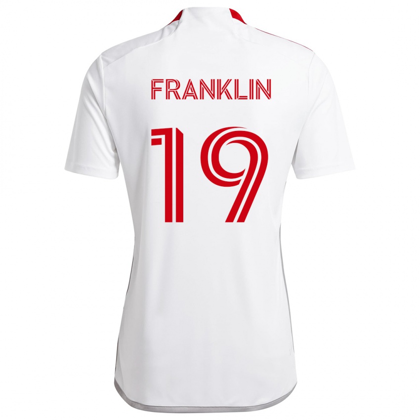 Kinderen Kobe Franklin #19 Wit Rood Uitshirt Uittenue 2024/25 T-Shirt België