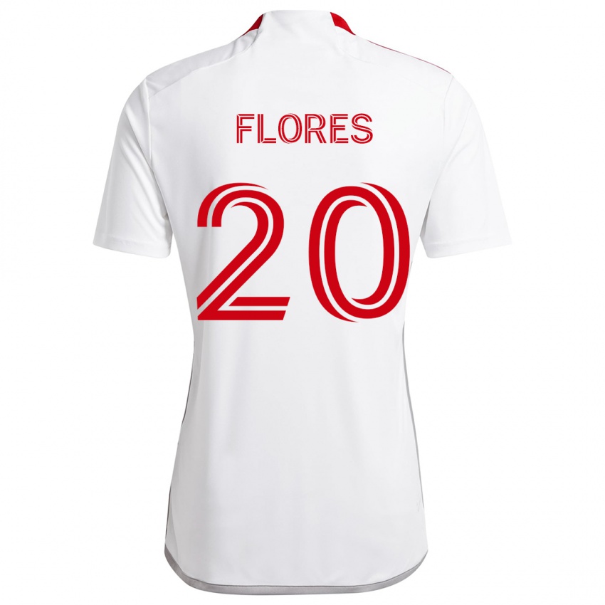 Kinderen Deybi Flores #20 Wit Rood Uitshirt Uittenue 2024/25 T-Shirt België