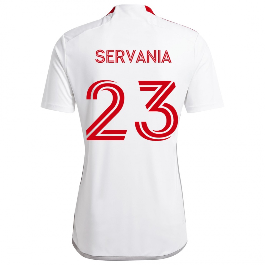 Kinderen Brandon Servania #23 Wit Rood Uitshirt Uittenue 2024/25 T-Shirt België