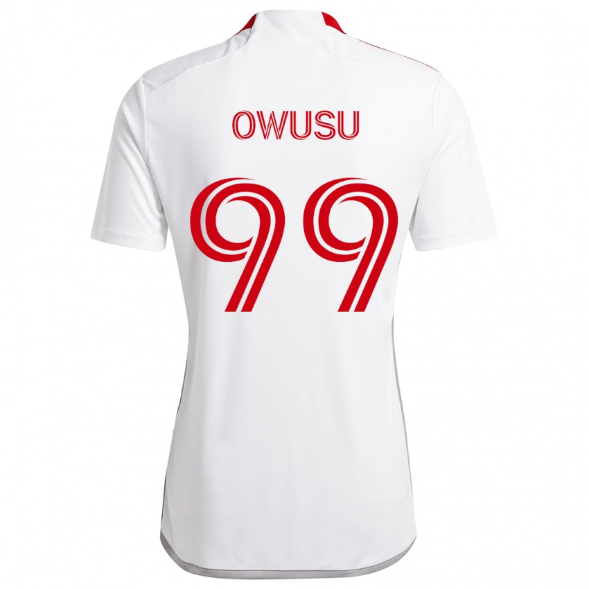 Kinderen Prince Osei Owusu #99 Wit Rood Uitshirt Uittenue 2024/25 T-Shirt België