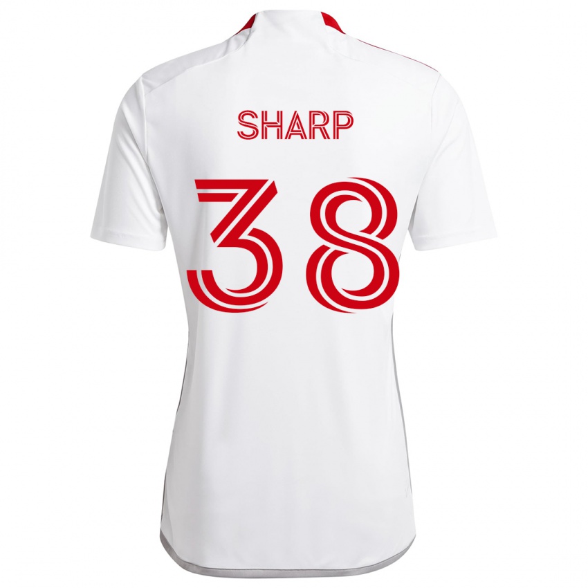 Kinderen Charlie Sharp #38 Wit Rood Uitshirt Uittenue 2024/25 T-Shirt België