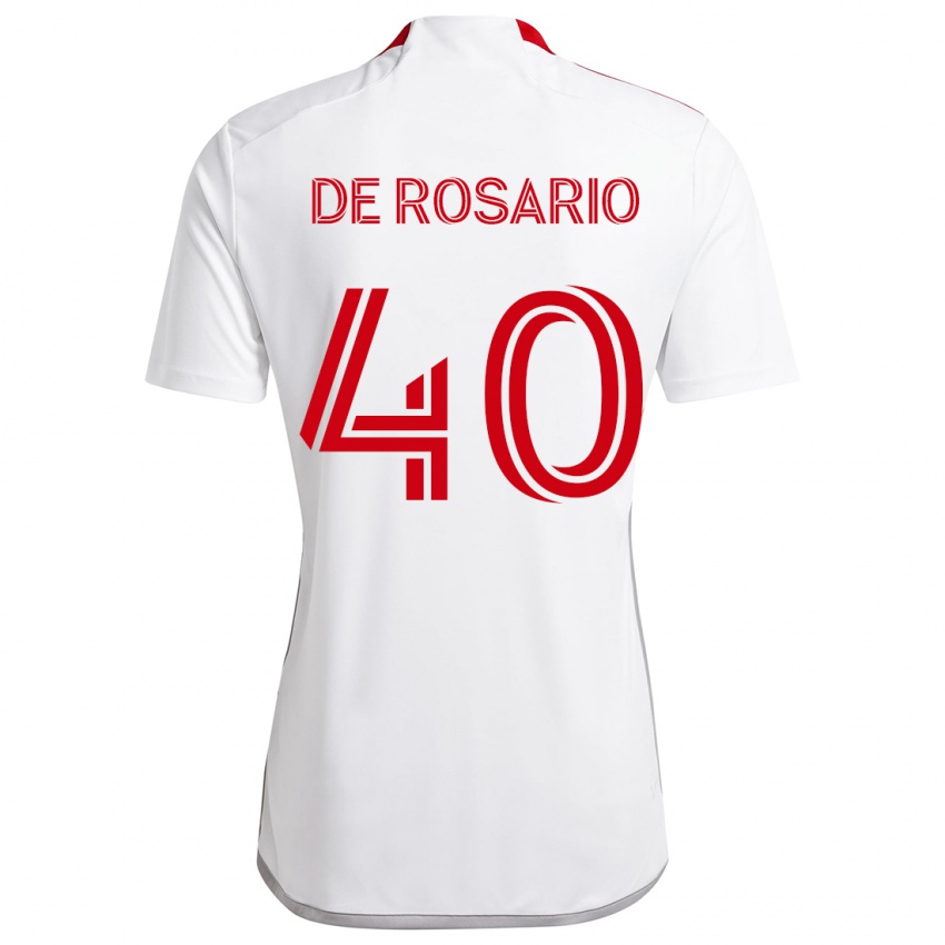 Kinderen Adisa De Rosario #40 Wit Rood Uitshirt Uittenue 2024/25 T-Shirt België