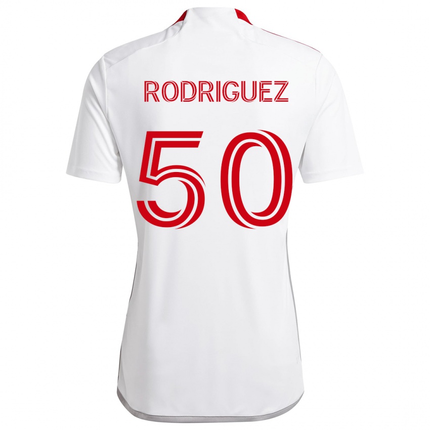 Kinderen Abraham Rodriguez #50 Wit Rood Uitshirt Uittenue 2024/25 T-Shirt België