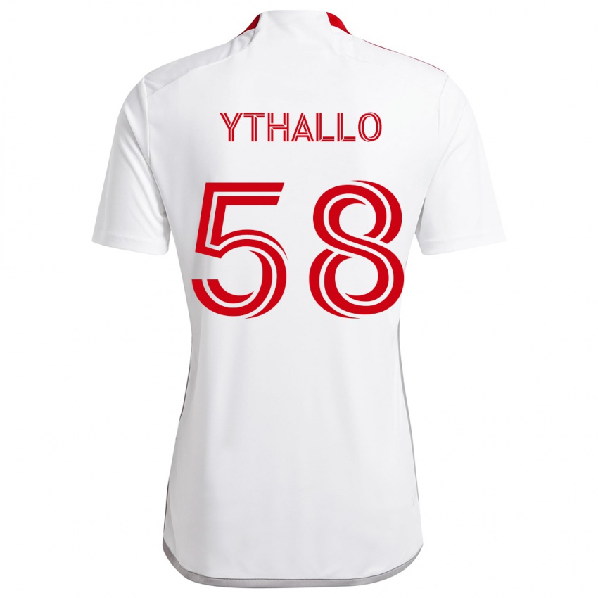 Enfant Maillot Ythallo #58 Blanc Rouge Tenues Extérieur 2024/25 T-Shirt Belgique