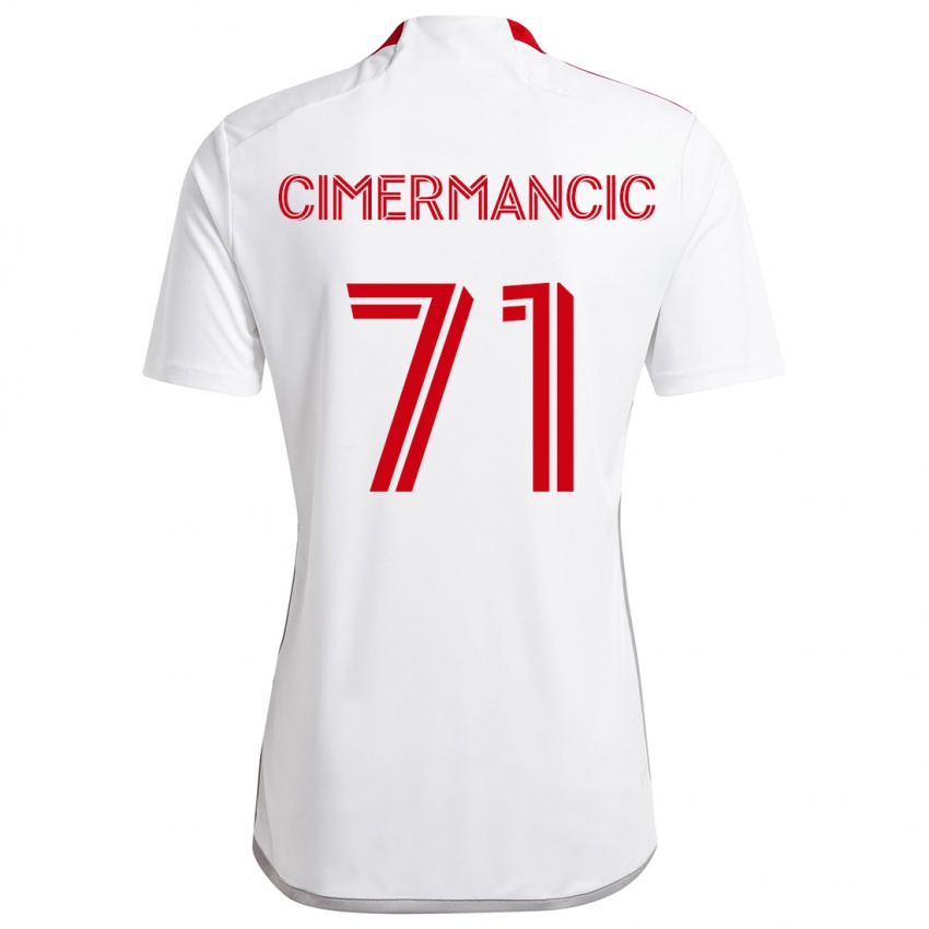 Kinderen Markus Cimermancic #71 Wit Rood Uitshirt Uittenue 2024/25 T-Shirt België