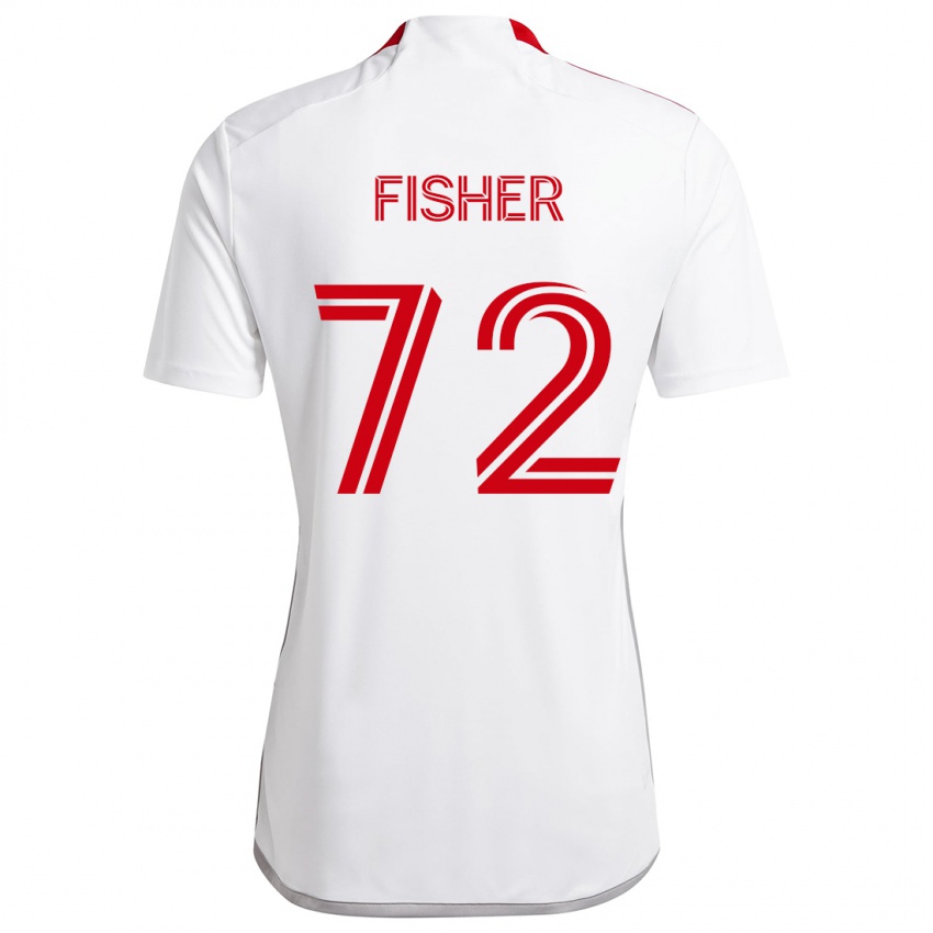 Kinderen Mark Fisher #72 Wit Rood Uitshirt Uittenue 2024/25 T-Shirt België