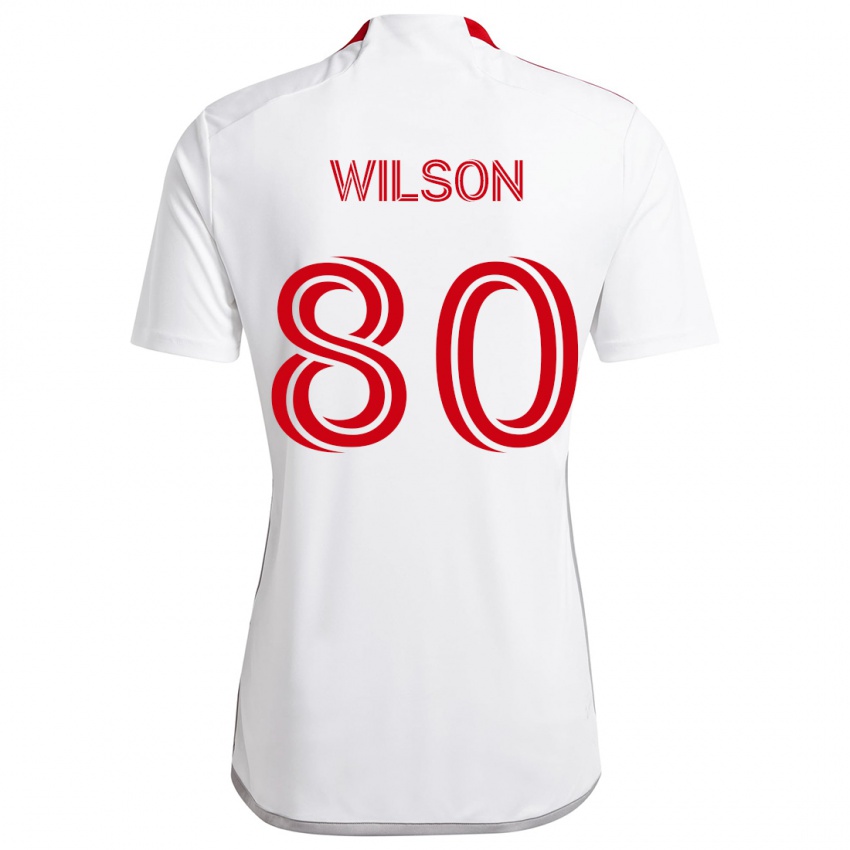 Kinderen Shafique Wilson #80 Wit Rood Uitshirt Uittenue 2024/25 T-Shirt België