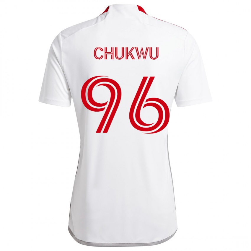 Kinderen Richard Chukwu #96 Wit Rood Uitshirt Uittenue 2024/25 T-Shirt België