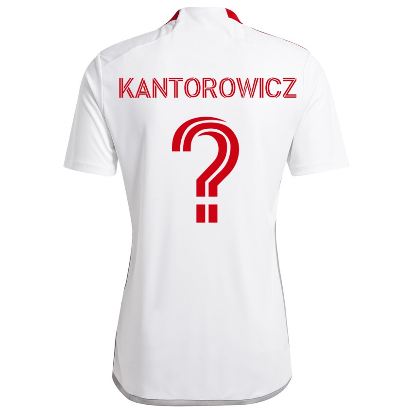 Kinderen Dominic Kantorowicz #0 Wit Rood Uitshirt Uittenue 2024/25 T-Shirt België